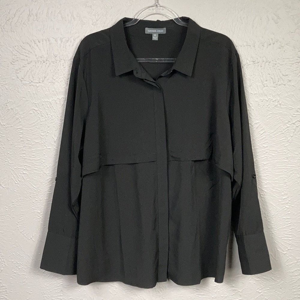 Alexander Jordan Black Long Sleeve Shirt Size 2X